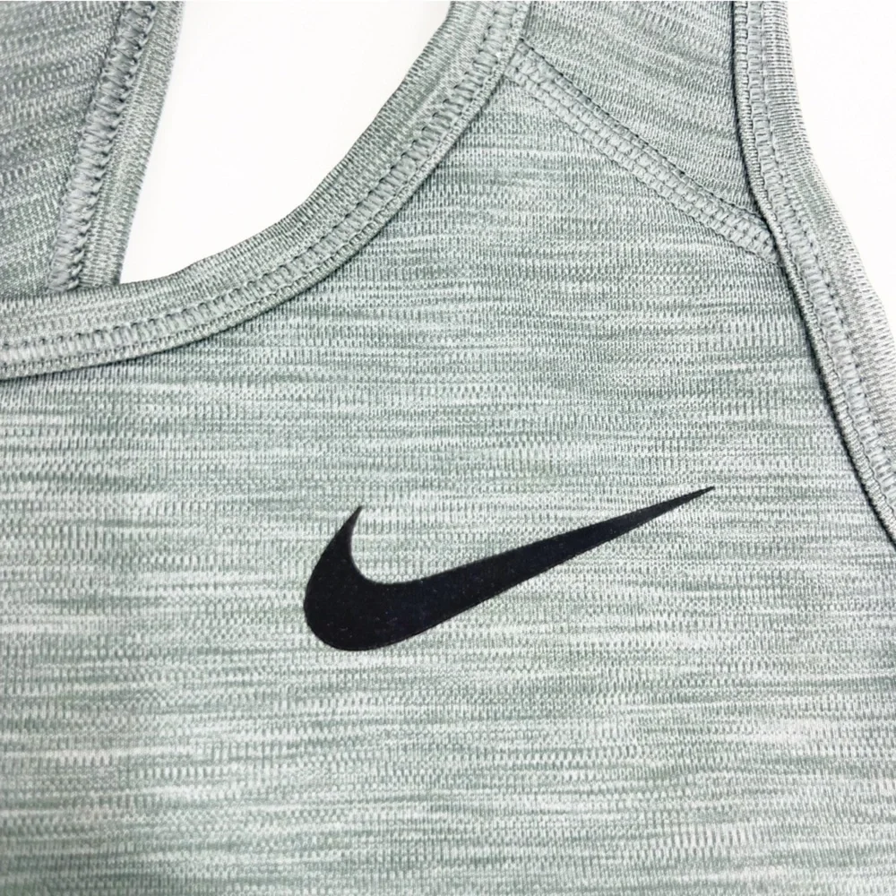 ✅ Nike Womens Medium Support Racerback Sports‎ Bra GREY/BLACK SIZE SMALL